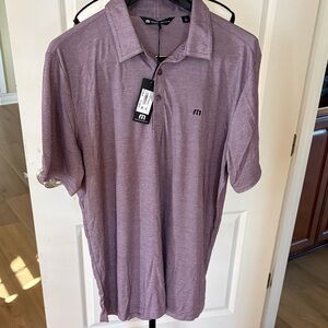 Travis Mathew Lavender Polo Shirt Large NWT